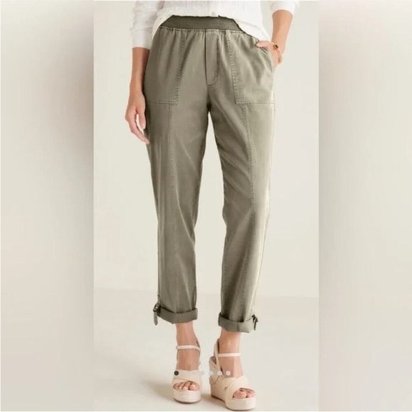 Soft Surroundings Medina Pants Sage Green Roll Up Hem - Picture 2 of 14